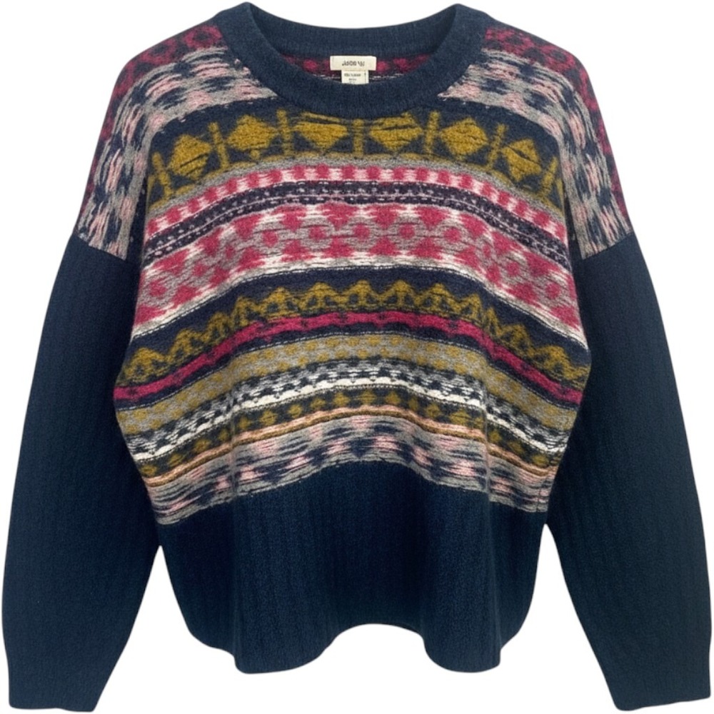 Jason Wu Fair‎ Isle Merino Wool Sweater Womens Medium Boho Nordic Preppy
